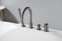 AQ1348BGM ЕВРОПА смеситель на борт ванны на 4 отв., оружейная сталь — фото 5, Смесители на борт ванны