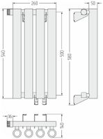 Отопительный радиатор Сунержа Кумир-0 EU50 левый 500х260 4 секции Матовая шампань арт-022-0350-5004 — фото 5, Радиаторы отопления