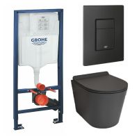 Товар: КОМПЛЕКТ: Инсталляция Grohe RAPID SL 3 В 1 ДЛЯ УНИТАЗА, ВЫСОТА УСТАНОВКИ 1,13 М. чёрный матовый + SCHUTZ Унитаз подвесной безободковый с сиденьем микролифт чёрный матовый GRH939102510 - фото 2 КОМПЛЕКТ: Инсталляция Grohe RAPID SL 3 В 1 ДЛЯ УНИТАЗА, ВЫСОТА УСТАНОВКИ 1,13 М. чёрный матовый + SCHUTZ Унитаз подвесной безободковый с сиденьем микролифт чёрный матовый GRH939102510 — фото 2, Комплекты унитаз + инсталляция