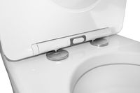 Унитаз-компакт Azario LEO TORNADO FLUSHING 360х595х820 напольный, безободковый, слив "Торнадо", в комплекте с быстросъемным сиденьем микролифт арт-AZ-1253CT — фото 4, Напольные унитазы