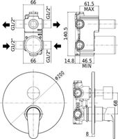 Набор смесителей Paffoni Green 5 в 1 (сет 9) (с внутренней частью) 00255127 — фото 5, Готовые комплекты для ванной комнаты