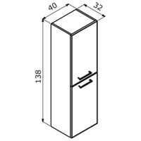 Пенал ORKA Salerno 40 подвесной, цвет Sardinia, ручки золото, универсальный арт-3005748 — фото 7, Пеналы для ванной комнаты
