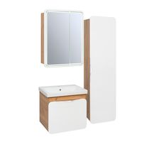 Шкаф-пенал подвесной SKANDI 40 /дуб золотой Крафт/правый/ AQUA DE MARCO 3040CRAFTCSCA — фото 6, Шкафы для ванной