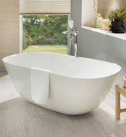 Ванна, Villeroy&Boch, Theano, ширина, мм-1750, глубина, мм-800, высота, мм-480, водоизмещение (л)-315, тип установки-отдельностоящий, форма-овальная, панель-есть, слив-перелив-необходимо заказать, диаметр слива, мм-52, материал-Quaryl, цвет-альпийский белый арт-UBQ175ANH7F200V-01 — фото 1, Акриловые ванны