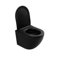 Унитаз ABBER Bequem AC1100TMB подвесной черный матовый, безободковый, смыв торнадо — фото 12, Подвесные унитазы