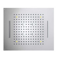 Верхний душ Bossini Dream/4 570x470 мм потолочный Easy Clean 4 режима: дождь, каскад, водопад, туман с хромотерапией цвет нержавеющая сталь арт-H38908.075 — фото 1, Верхние души