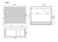 Тумба напольная SANCOS Folk Floor правая 995х445х850, c двумя ящиками оснащенными доводчиками, Ergraut soft, арт.FL100FRES — фото 5, Тумбы под раковину