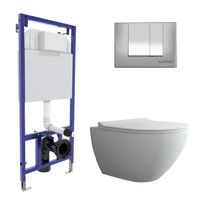 Комплект BERGES: инсталляция NOVUM, кнопка S3, унитаз PUMA XL Rimless, сиденье дюропласт Toma Slim SO арт-043247 — фото 8, Комплекты унитаз + инсталляция