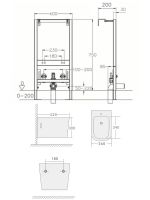 Agger Биде подвесное санфарфор с инсталляцией, белый арт-ATI04310 — фото 1, Комплекты унитаз + инсталляция
