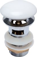 Донный клапан Aquanet белый, с переливом 00333927 — фото 1, Донные клапаны