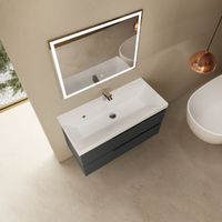 "S3" тумба под умывальник подвесная 100 см., цвет антрацит. арт-AQM900310GM — фото 2, Тумбы под раковину