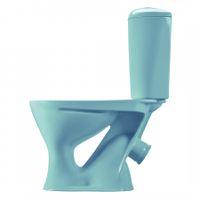 Унитаз-компакт "Версия" наклонный выпуск, с кнопочной арматурой и сиденьем, голубой SANTERI арт-1P4015S0600BF — фото 4, Напольные унитазы