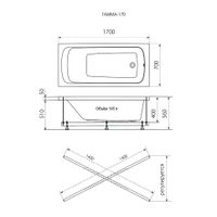 Ванна Gamma 170 арт-Щ0000023532 — фото 2, Акриловые ванны