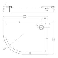 Душевой поддон Veconi Tezeo Acrylic TZ-55R, 1000x800x150, акрил, белый TZ55R-10080-C5 — фото 2, Душевые поддоны