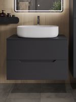 Orange Line Li-80TugMDF+B04-600W тумба с раковиной подвесная 80 см, графит/белый Li-80TugMDF+B04-600W — фото 3, Тумбы с раковиной