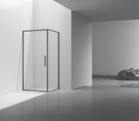 Душевой уголок Slim 8mm , 900*900, вороненая сталь, стекло прозрачное арт-VSR-4SLP9090CLGM — фото 1, Квадратные душевые уголки