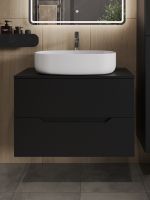 Orange Line тумба с раковиной подвесная 80 см, черный/белый арт-Li-80TubMDF+B04-600W — фото 3, Тумбы с раковиной