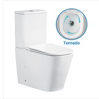 Унитаз-компакт Azario ESCONDA 355х620х805 напольный, безободковый, слив "Торнадо", в комплекте с быстросъемным сиденьем микролифт арт-AZ-1255A — фото 5, Напольные унитазы