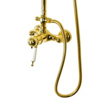 OXFORD Душевой настенный гарнитур (см-ль д/душа терм./колонна ARCO/верхн.душ/шланг/ручн.душ),золото 31864 — фото 5, Душевые гарнитуры