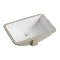 BOND S96-530 Раковина встраиваемая под столешницу 53х37,5х20см прямоугольная белая с переливом — фото 1, Раковины встраиваемые снизу