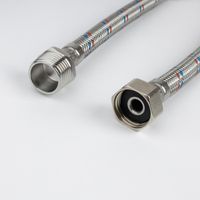 Гибкая подводка IDDIS Optima Home F1/2xM1/2, SS304, латунь, 0,3 м арт-926BBS03ZP — фото 2, Комплектующие для туалета