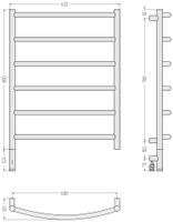 Полотенцесушитель электрический Сунержа Галант 3.1 800х600 МЭМ левый Шампань 020-6000-8060 — фото 3, Электрические полотенцесушители