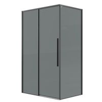 Душевое ограждение Grossman Galaxy 100.K33.01.100.42.10-200.K33.01.100.42.10 (100х100х195) раздвижная,графит сатин,стекло тонированное,2 места арт-120.K33.01.1010.42.10 — фото 1, Квадратные душевые уголки