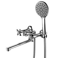 Practica Смеситель для ванны с плоским повортным изливом 200мм, хром, LM, арт-LM7513C — фото 1, Смеситель для ванны