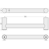 Поручень прямой Поручень Сунержа прямой d 28 мм / L 300 Состаренная латунь 051-3012-0300 — фото 3, Поручни для ванной