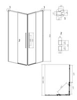 1/2 душевого ограждения Grossman Galaxy (110х195) правая,хром,стекло шиншилла, 1 место арт-1/2.K33.01.11.10.02 — фото 10, Раздвижные душевые двери