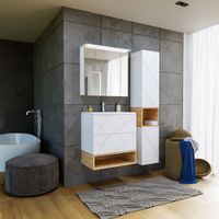 Товар: Тумба с раковиной и нишей Бриклаер КРИСТАЛЛ 70B, белый/дуб бунратти - фото 6 Тумба с раковиной и нишей Бриклаер КРИСТАЛЛ 70B, белый/дуб бунратти — фото 6, Тумбы с раковиной