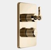 Смеситель для душа, Gessi, VENTI20, на 3 потребителя, тип открывания воды-однорычажный, тип регулирования воды-термостатический картридж, монтаж-настенный встраиваемый, отверстия для монтажа-2, внутренняя часть-необходимо заказать, цвет-Warm Bronze PVD арт-65137.735 — фото 1, Смеситель для душа