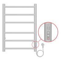 Полотенцесушитель электрический AZARIO PARMA 400/600 6 секций, диммер справа, белый арт-AZ10846W — фото 3, Электрические полотенцесушители