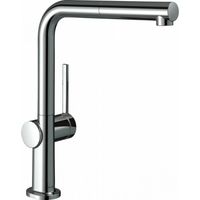 Смеситель для кухни, Hansgrohe, Talis M54, Eco, тип открывания воды-однорычажный, тип регулирования воды-керамический картридж, монтаж-на раковину/столешницу, отверстия для монтажа-1, высота, мм-296, вынос излива, мм-215, тип излива-выдвижной, поворотный 60°, 110°, 150° или 360°, душевой шланг Quick-Connect, тип подводки-гибкая, стандарт подвода воды-3/8", цвет-хром арт-72845000 — фото 1, Смесители для кухни