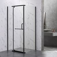 Душевой угол Veconi Rovigo RV-18B, 1000х900х2000, черный, стекло прозрачное RV18B-10090-01-C5 — фото 1, Прямоугольные душевые уголки