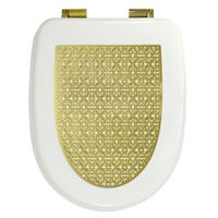 GIANETA Крышка/сиденье унитазa, с системой Microlift, цвет белый с метал. декором "решетка"/золото 27920 — фото 1, Сиденья для унитаза