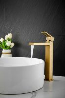 Смеситель для накладной раковины BELZ, брашированное золото арт-B11658-5 — фото 5, Смесители для раковины