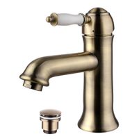 Villa Смеситель для раковины, монолит.излив 118мм дон.клап.Click/Clack, р/ОД, бронза, LM, арт-LM4806B — фото 2, Смесители для раковины