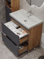 Товар: Тумба под раковину VIGO Wave 80 напольная 385 дуб золотой - фото 6 Тумба под раковину VIGO Wave 80 напольная 385 дуб золотой — фото 6, Тумбы под раковину