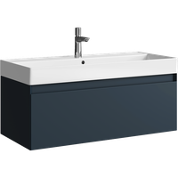 Подвесная тумба с одним ящиком 100 см, цвет серый с умывальником GE01101GRM — фото 3, Тумбы с раковиной