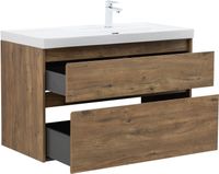 Тумба с раковиной Aquanet Nova Lite 2.0 100 R 2 ящ. цв. дуб рустикальный арт-00365913 — фото 7, Тумбы с раковиной