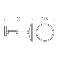 Косметическое зеркало COLOMBO DESIGN SPECCHI INGRANDITORI настенное с подсветкой увеличение 3 раза питание от сети цвет черный матовый арт-B9954.NE — фото 3, Косметические зеркала