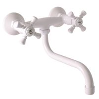 MORAVA RETRO - смеситель кухонный настенный, БЕЛЫЙ ГЛЯНЦЕВЫЙ арт-MK301.5/21B — фото 1, Смесители для кухни