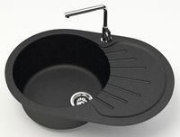 Кухонная мойка AZARIO Flora 730x450x215 искусственный мрамор, цвет черный арт-CS00079913 — фото 1, Кухонные мойки