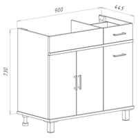 Тумба под раковину арт-П-Куп01090-012БкЛ — фото 4, Тумбы под раковину