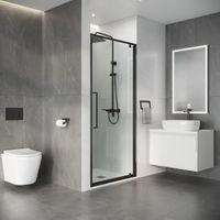 Дверь в нишу Niagara Nova NG-35-8AGR (80х195) распашная,графит,стекло прозрачное,1 место — фото 5, Распашные душевые двери