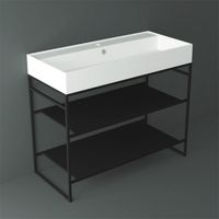 Товар: Металлическая структура SIMAS AGILE напольная цвет черный матовый AGSA101 - фото 2 Металлическая структура SIMAS AGILE напольная цвет черный матовый AGSA101 — фото 2, Консоли для раковины