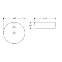 Раковина накладная Azario 445х445х150 круглая, белый матовый арт-AZ-3218 — фото 3, Раковины накладные