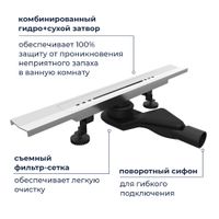 Душевой трап RGW SDR-53S, сатин, арт-76215360-13 — фото 3, Трапы для душа