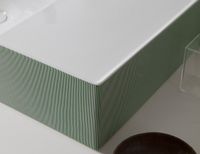 Раковина Scarabeo TEOREMA 2.0 накладная без перелива без отверстий цвет белый с зелеными полосками арт-5101 REV — фото 3, Раковины накладные